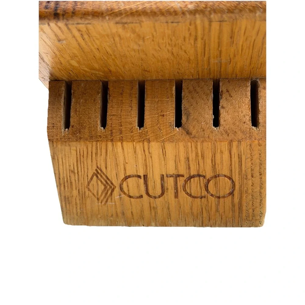 Cutco 13 Slot Wooden Wood Honey Oak Knife‎ Block USA